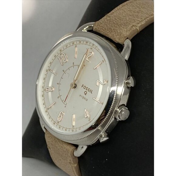 Fossil FTW1200 Women's Sand Leather Silver Analog Dial Hybrid Smartwatch XX704 - Picture 4 of 12